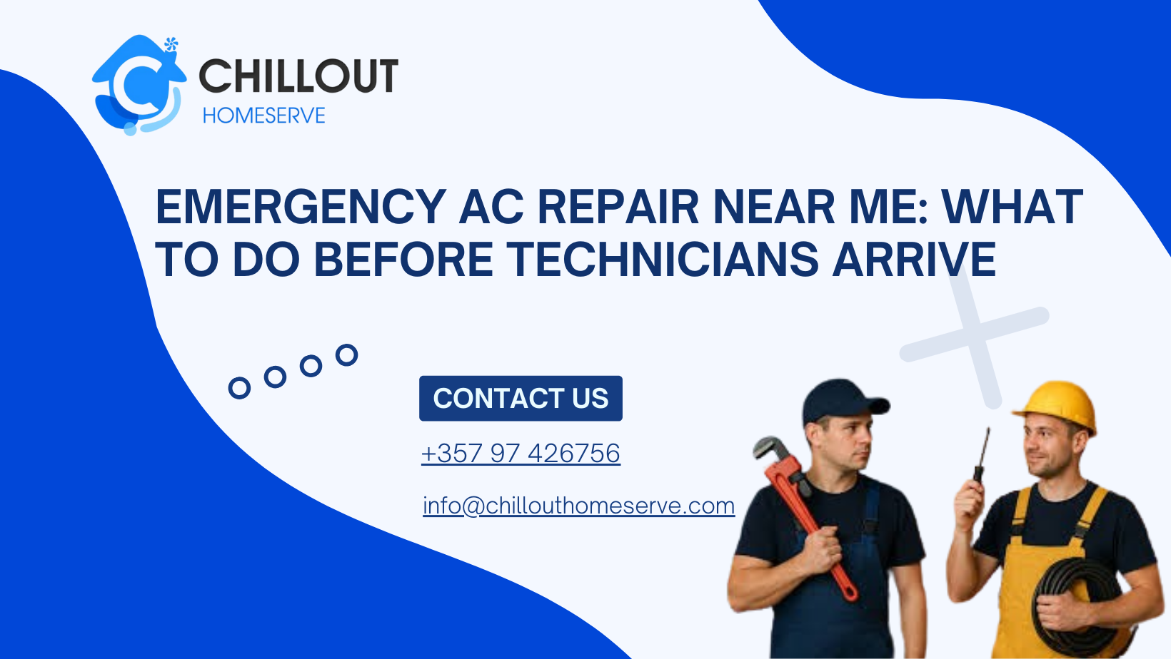 Technician handling emergency AC repair at home unit