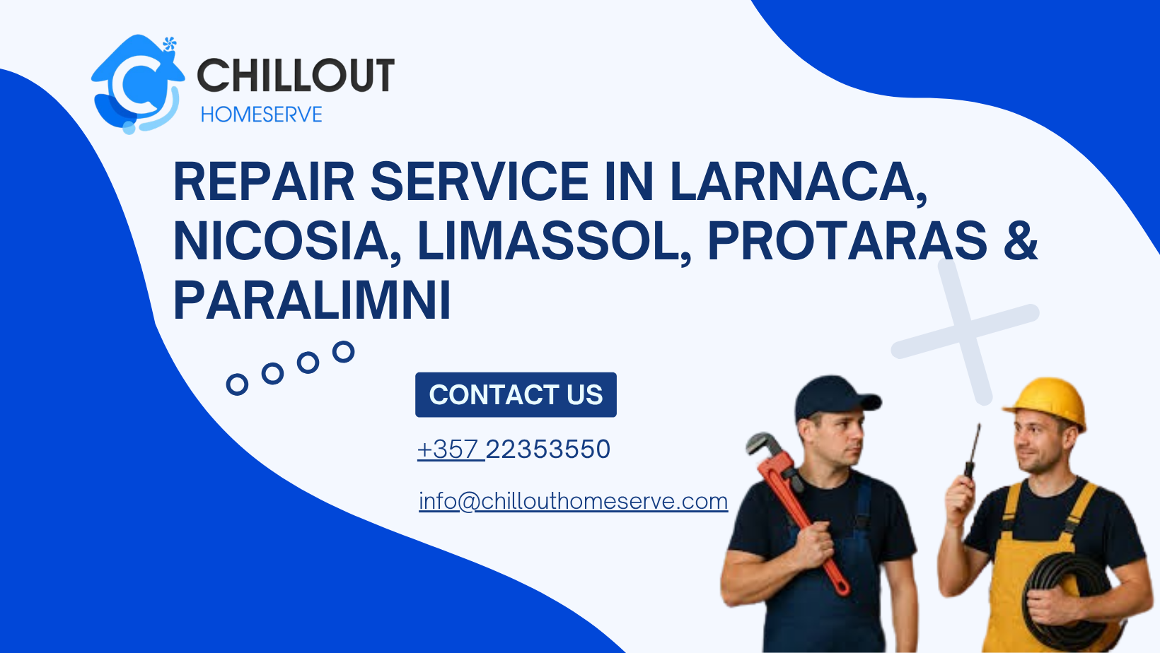 Technician providing repair service for HVAC, plumbing, and electrical systems in Cyprus home.