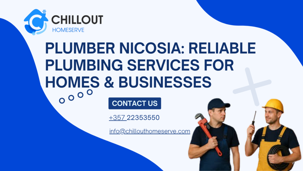 Professional plumber Nicosia repairing pipes and fixing plumbing system in a residential home.