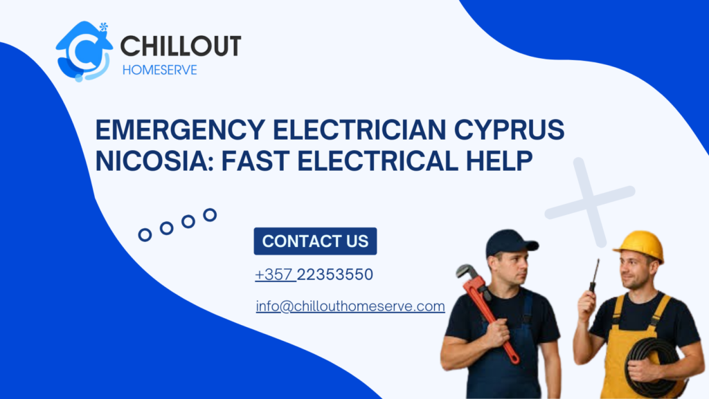Emergency electrician repairing electrical panel in Nicosia