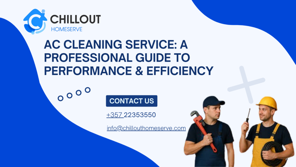 Expert technician performing professional AC cleaning service in Limassol