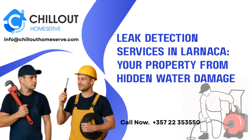 Professional technician performing advanced leak detection service in a residential property in Larnaca