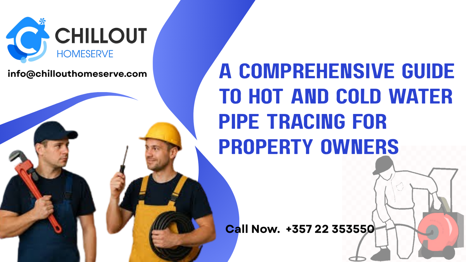 A professional technician tracking plumbing lines behind a wall during a hot and cold water pipe tracing