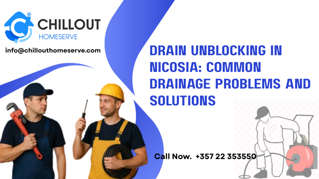 Technician carrying out drain unblocking and CCTV drain