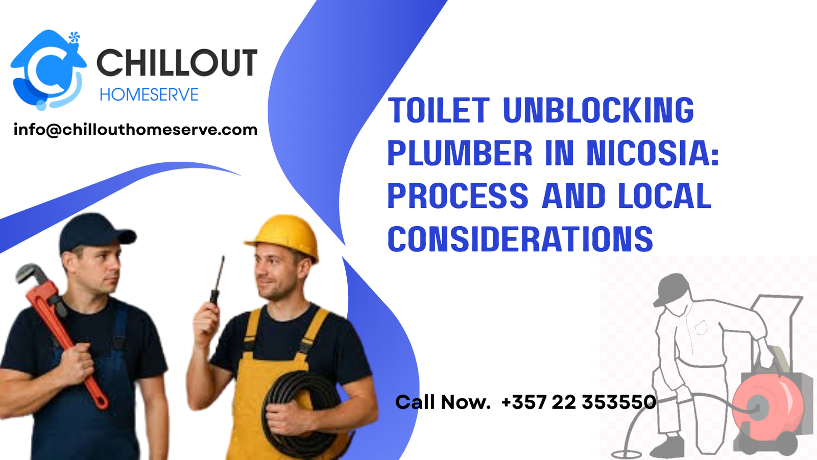 Plumber inspecting a blocked toilet and drainage system in a Nicosia home